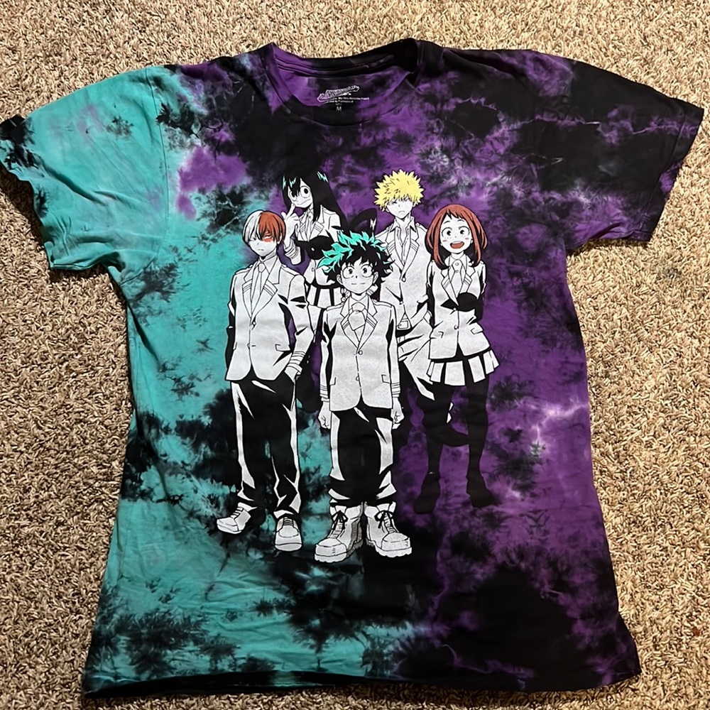 my hero academia tie dye tee